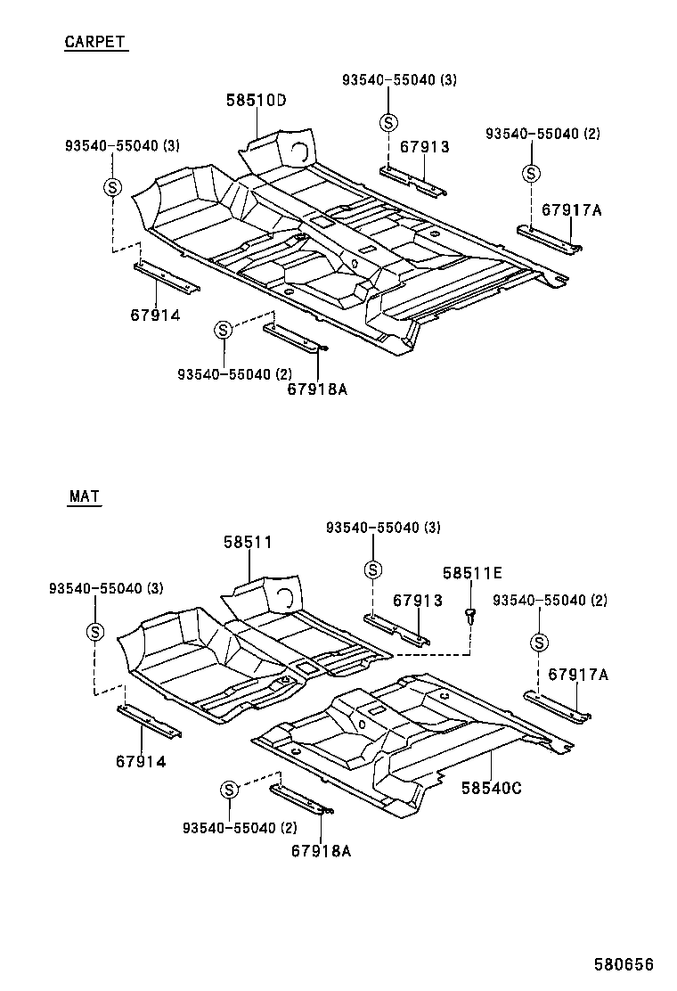  HILUX |  FLOOR MAT SILENCER PAD