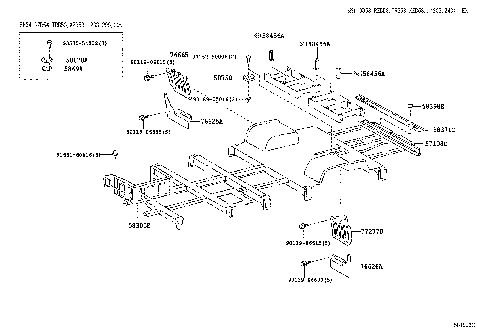  COASTER CHINA |  REAR FLOOR PANEL REAR FLOOR MEMBER