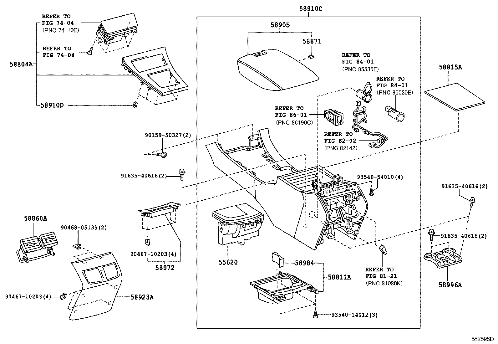  ES240 350 |  CONSOLE BOX BRACKET