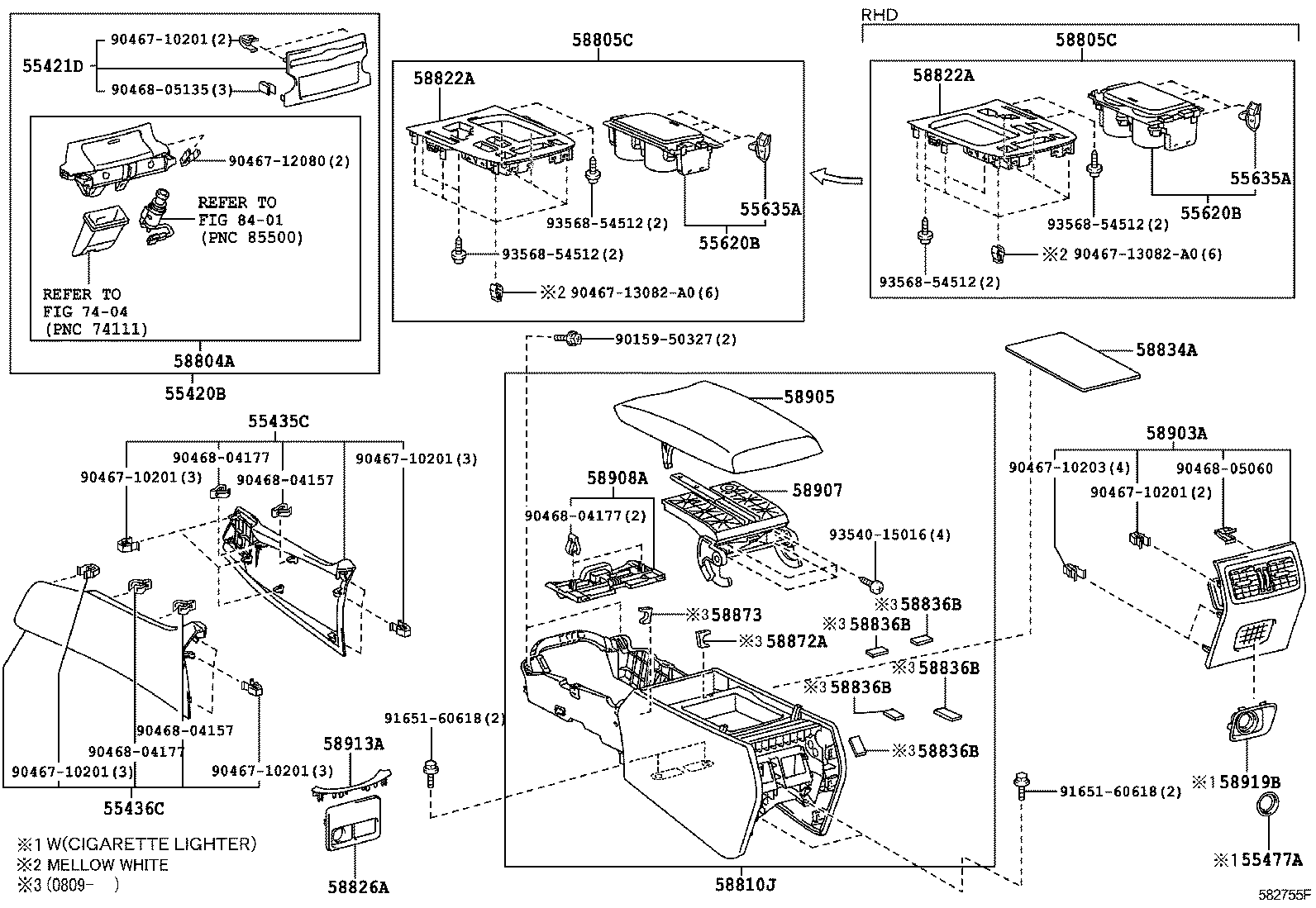  LS460 460L |  CONSOLE BOX BRACKET