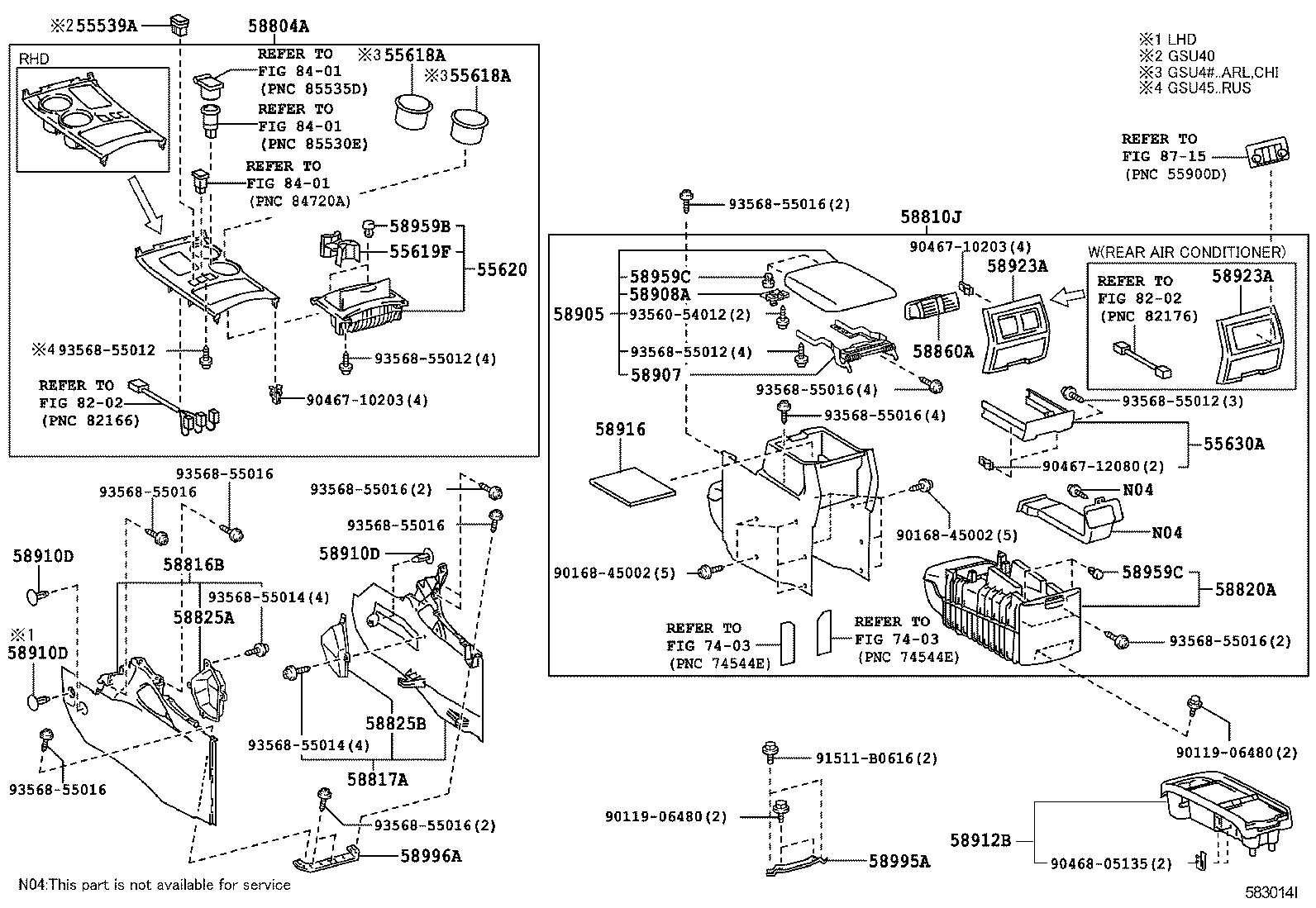  HIGHLANDER KLUGER |  CONSOLE BOX BRACKET