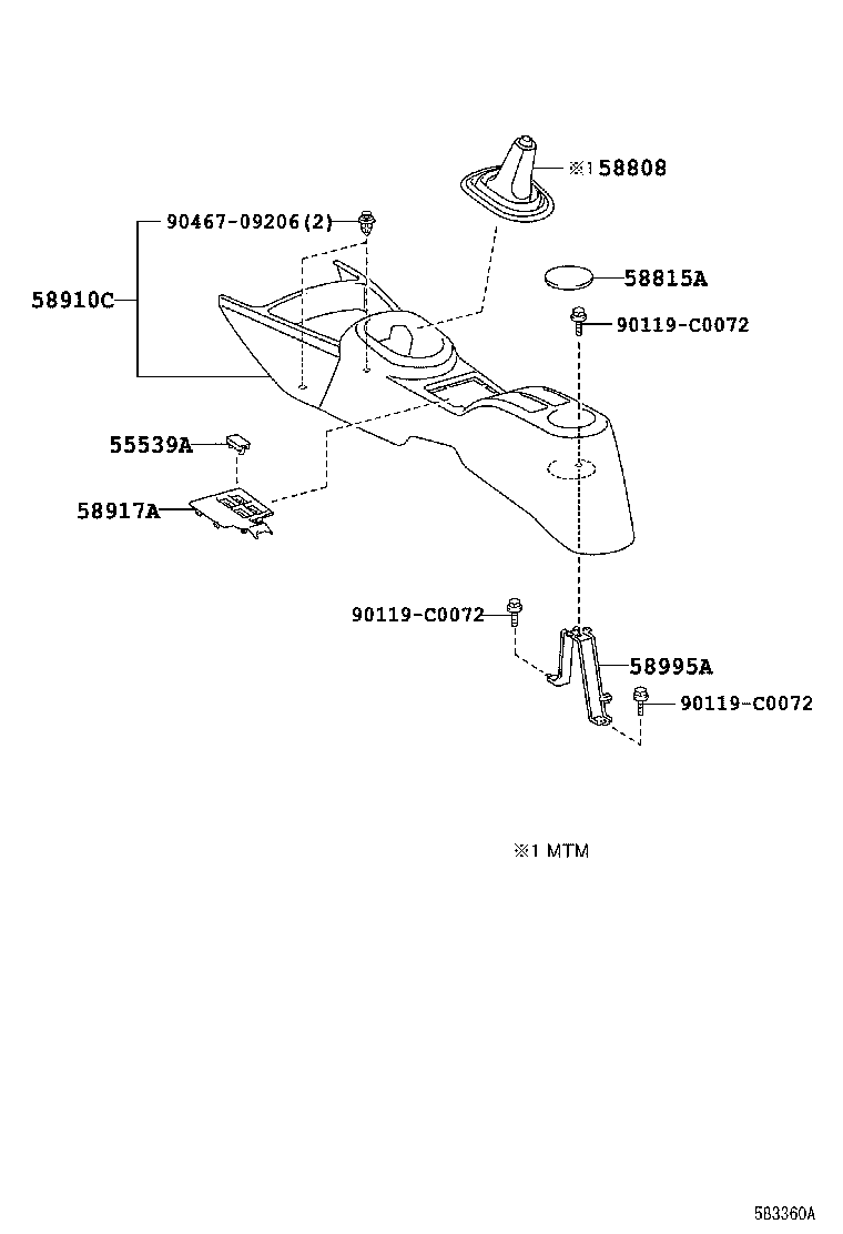  YARIS CHINA |  CONSOLE BOX BRACKET