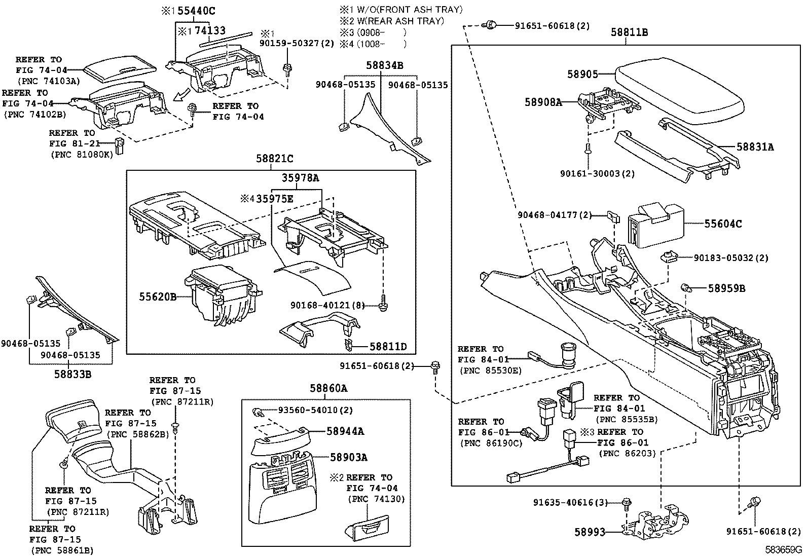  IS250 350 2 D |  CONSOLE BOX BRACKET