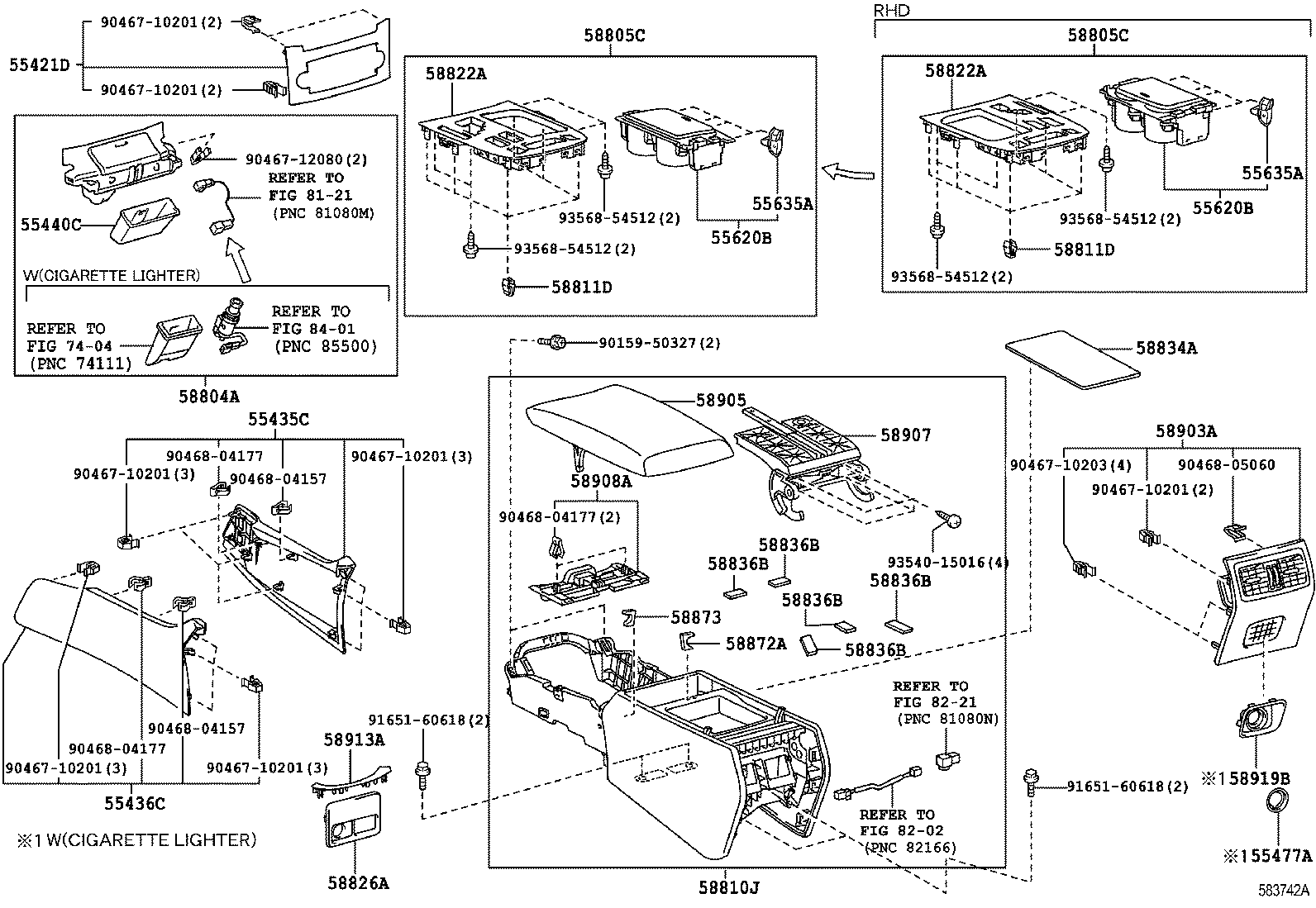  LS600H 600HL |  CONSOLE BOX BRACKET