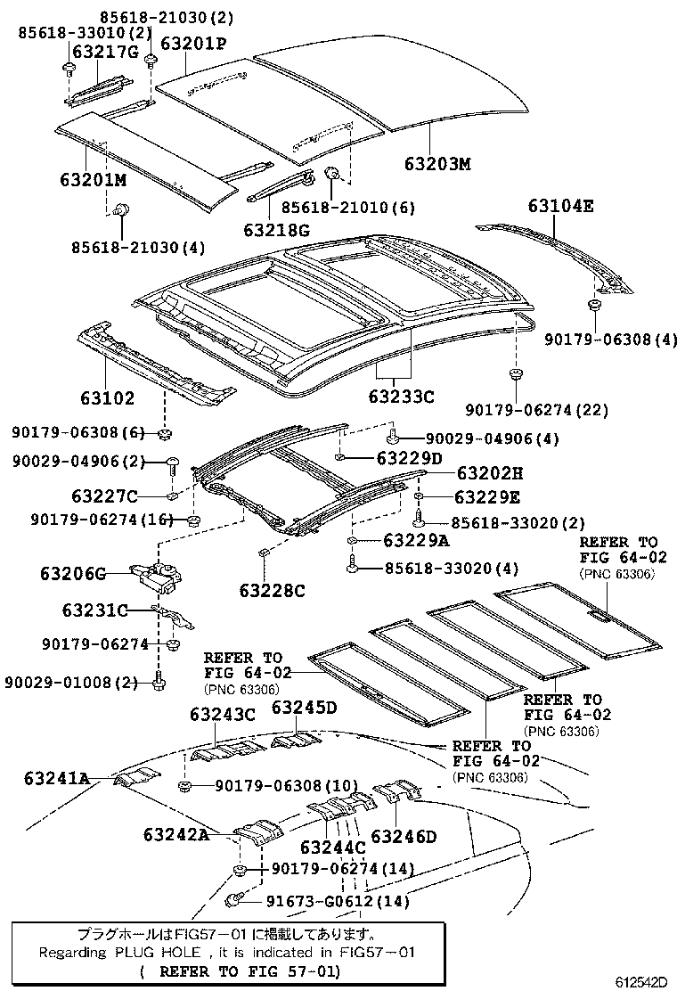  ES240 350 |  ROOF PANEL BACK WINDOW GLASS