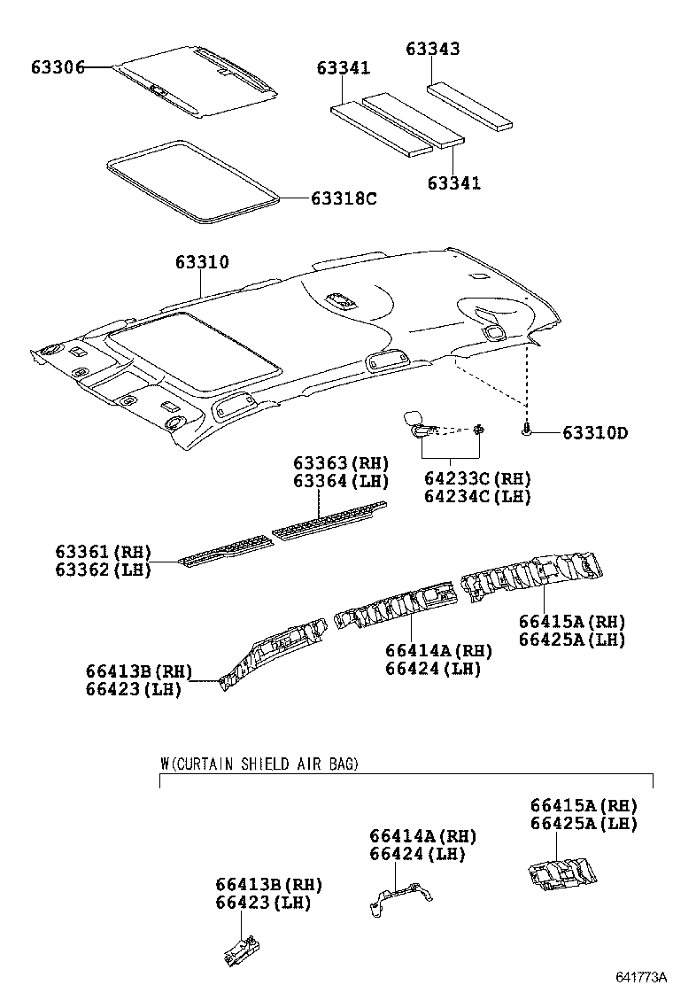  RAV4 |  ROOF HEADLINING SILENCER PAD