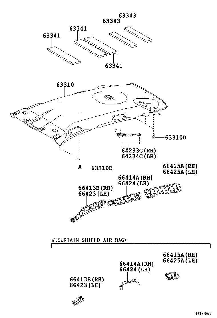  RAV4 |  ROOF HEADLINING SILENCER PAD