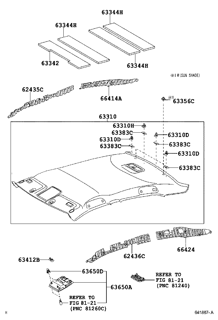  CAMRY AURION HV |  ROOF HEADLINING SILENCER PAD