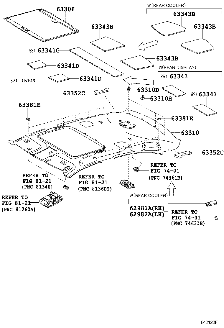  LS600H 600HL |  ROOF HEADLINING SILENCER PAD