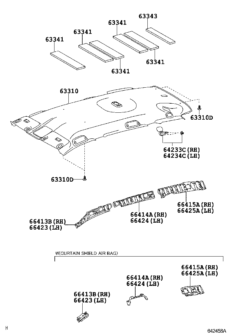  RAV4 CHINA |  ROOF HEADLINING SILENCER PAD