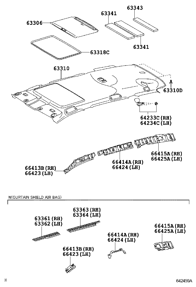  RAV4 CHINA |  ROOF HEADLINING SILENCER PAD