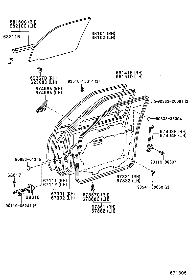  LAND CRUISER 80 |  FRONT DOOR PANEL GLASS