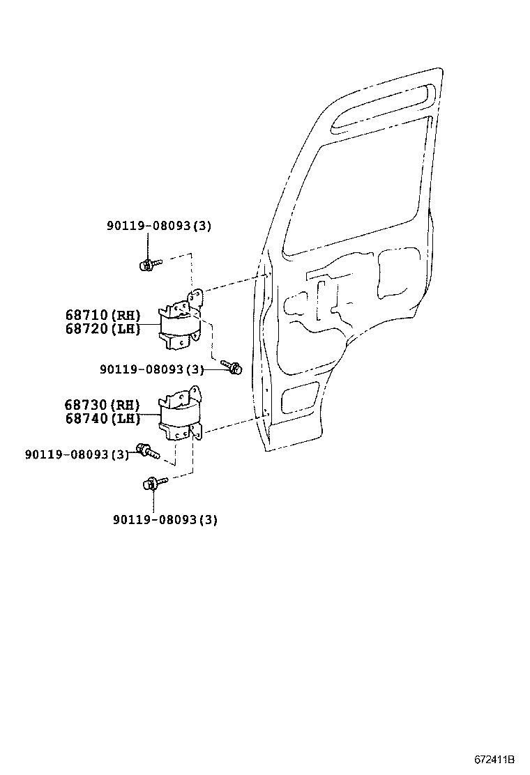  COASTER |  FRONT DOOR WINDOW REGULATOR HINGE