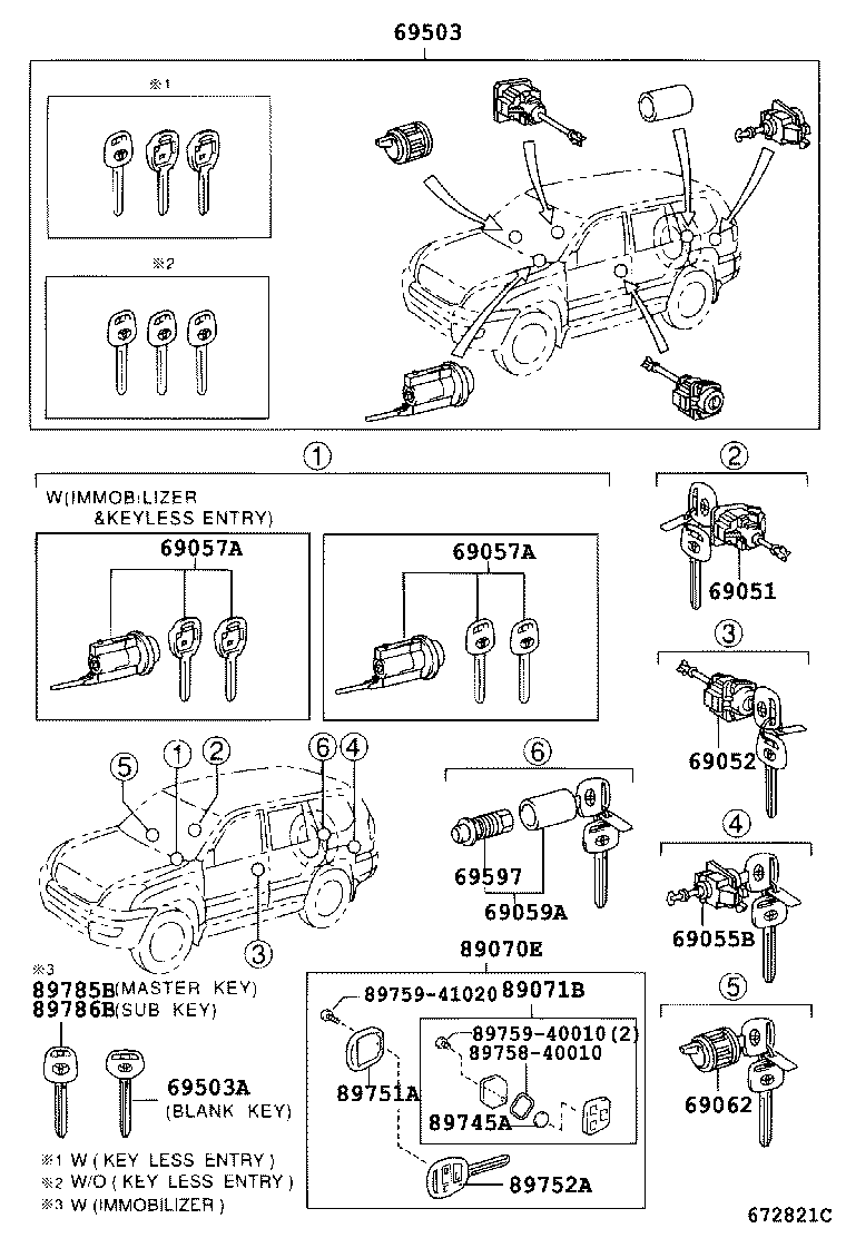  LAND CRUISER PRADO |  LOCK CYLINDER SET