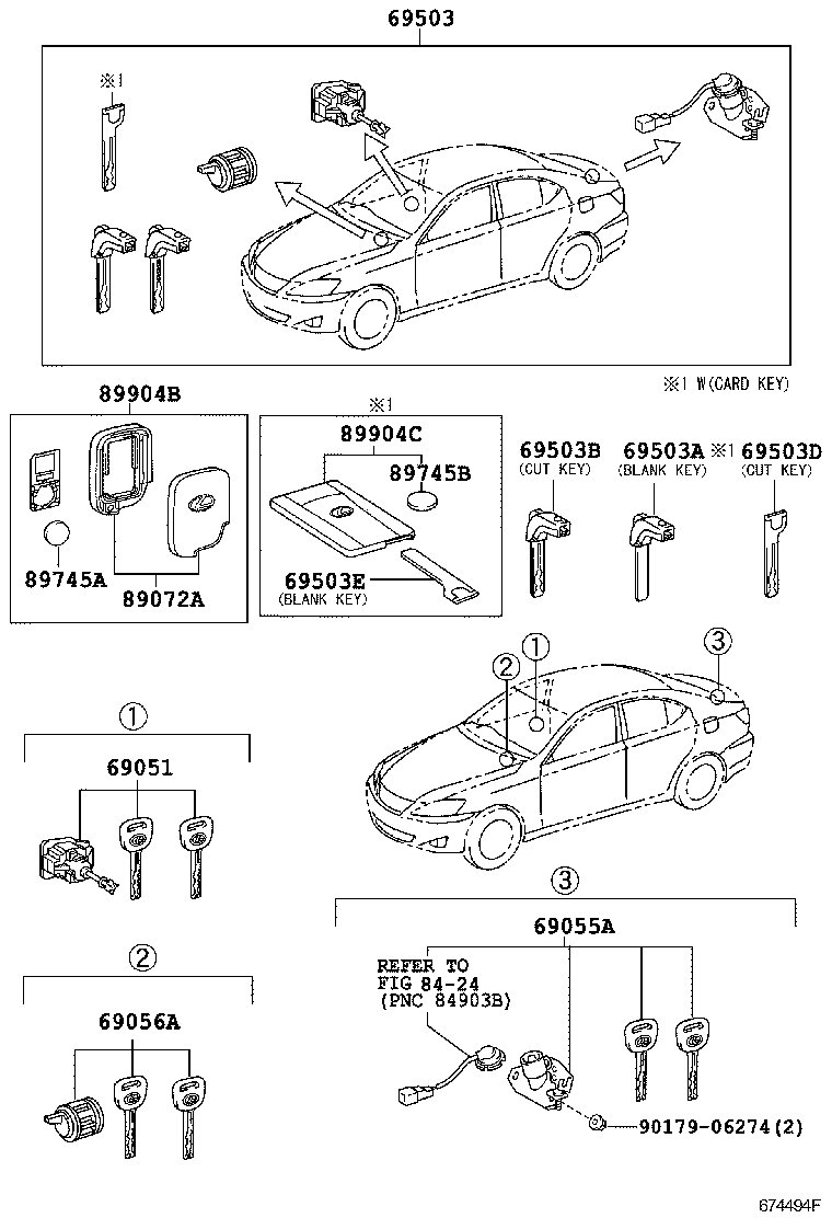  IS250 300 |  LOCK CYLINDER SET