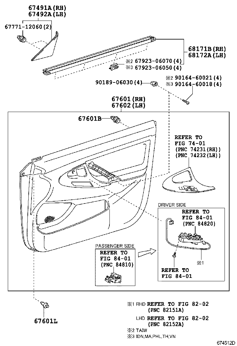  CAMRY HYBRID ASIA |  FRONT DOOR PANEL GLASS