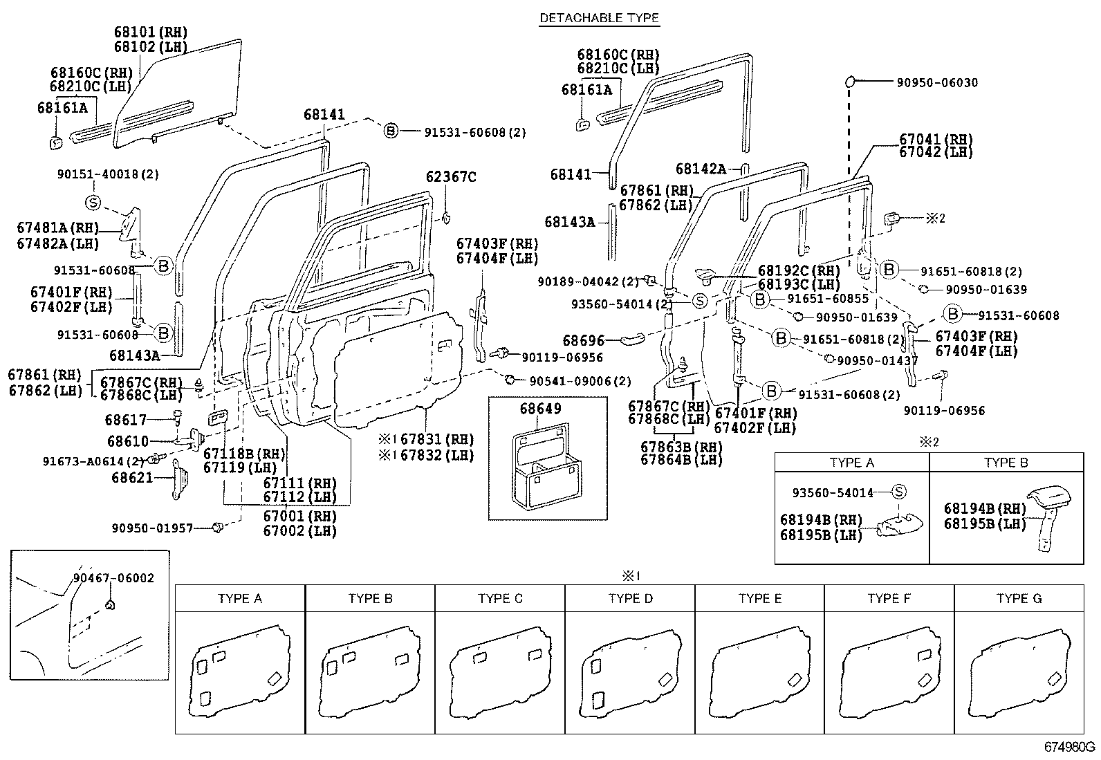  LAND CRUISER 70 |  FRONT DOOR PANEL GLASS