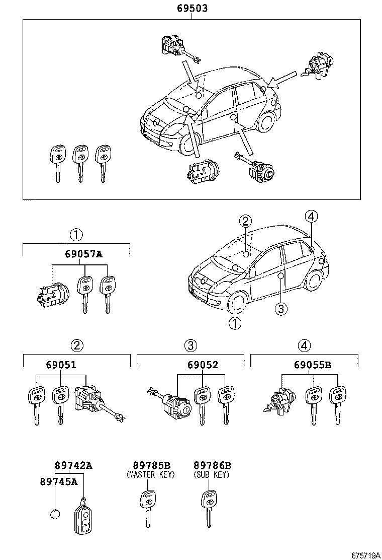  YARIS CHINA |  LOCK CYLINDER SET