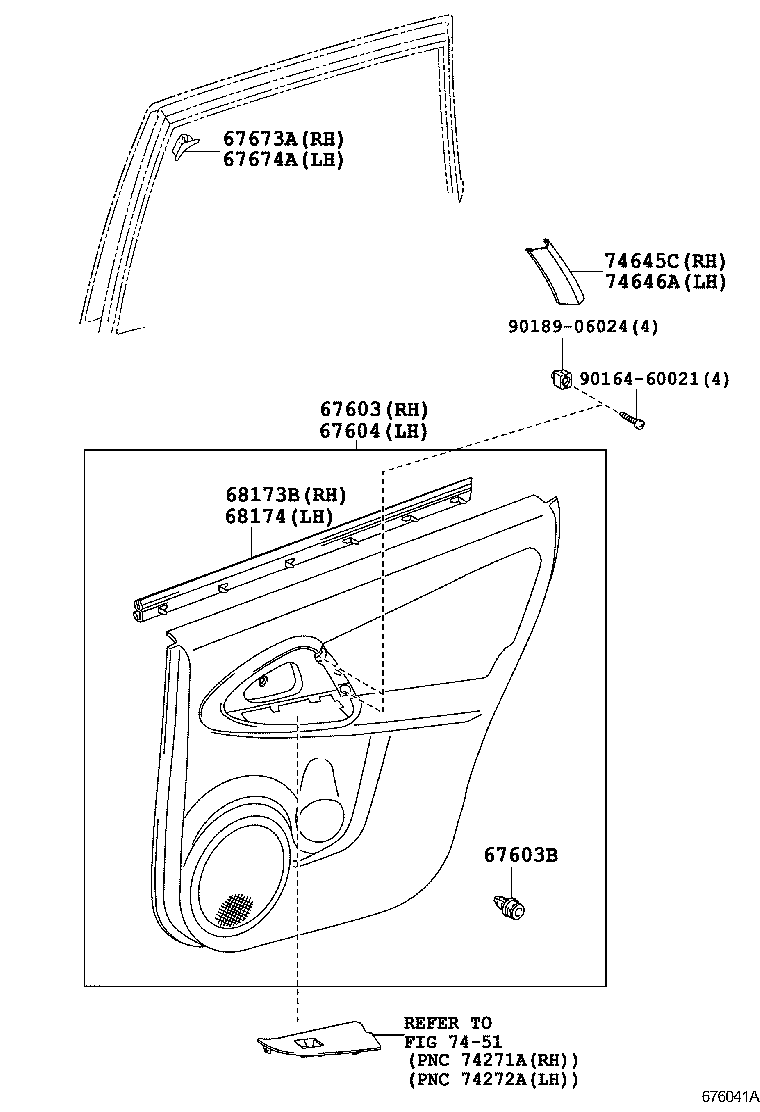  RAV4 CHINA |  REAR DOOR PANEL GLASS
