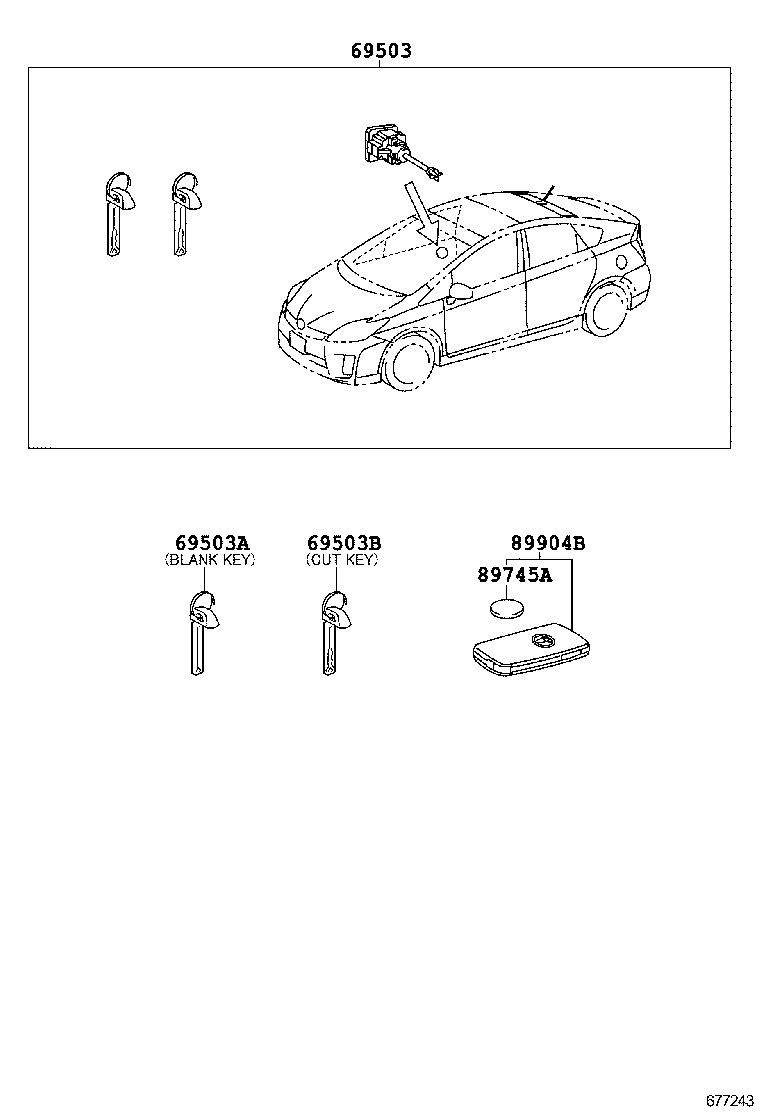  PRIUS PLUG IN HBD |  LOCK CYLINDER SET