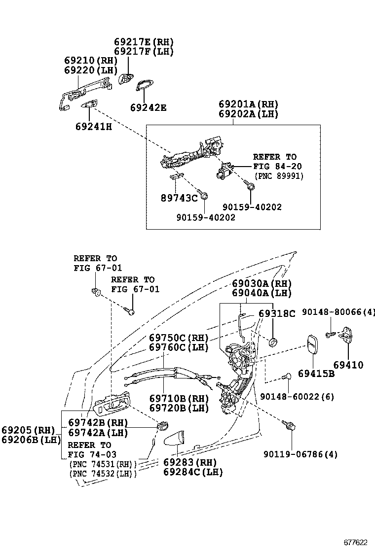  LS600H 600HL |  FRONT DOOR LOCK HANDLE