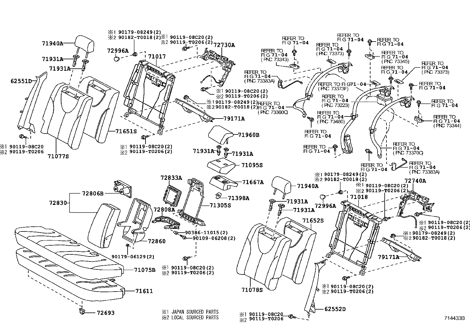  CAMRY HYBRID ASIA |  REAR SEAT SEAT TRACK