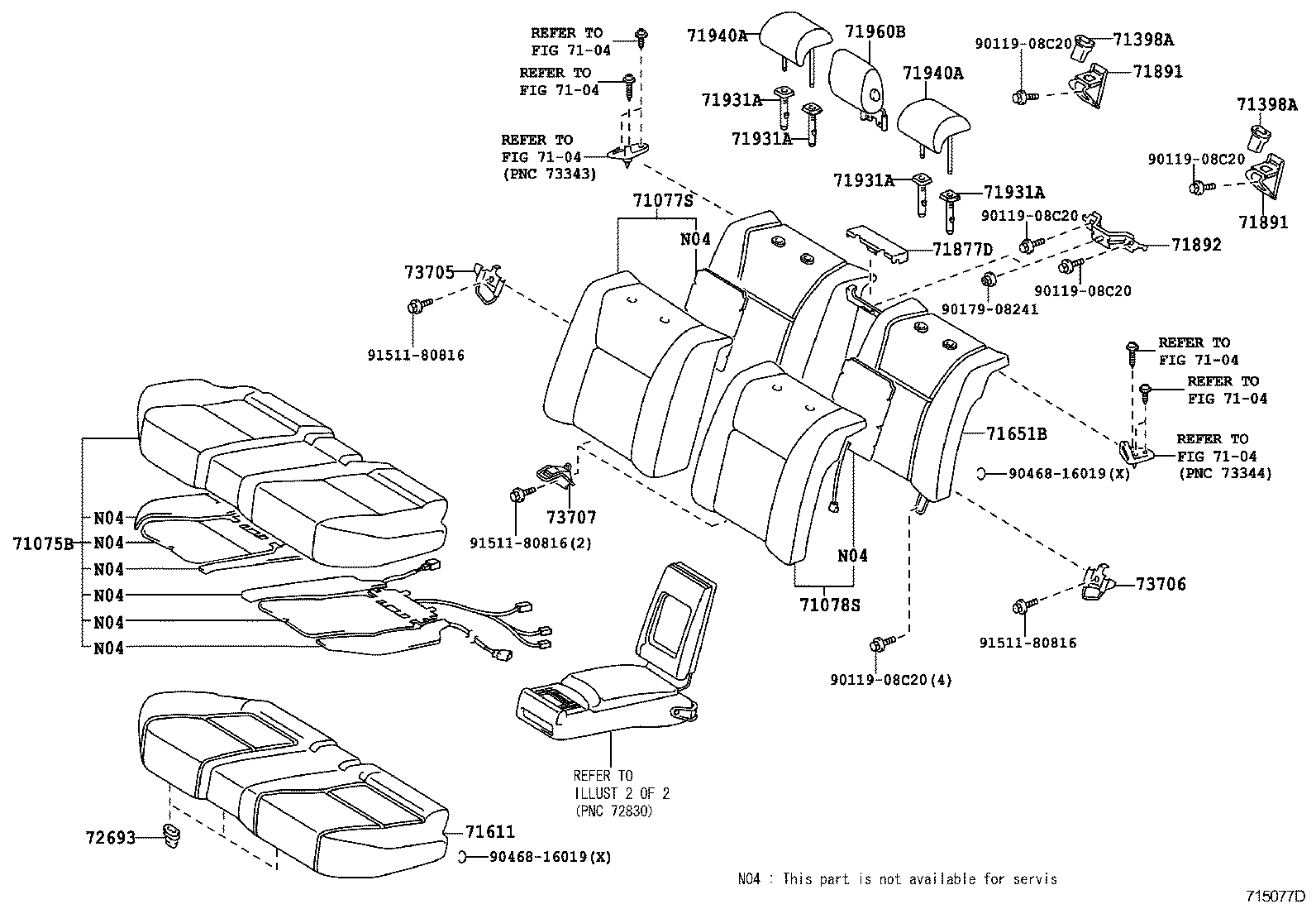  LS460 460L |  REAR SEAT SEAT TRACK