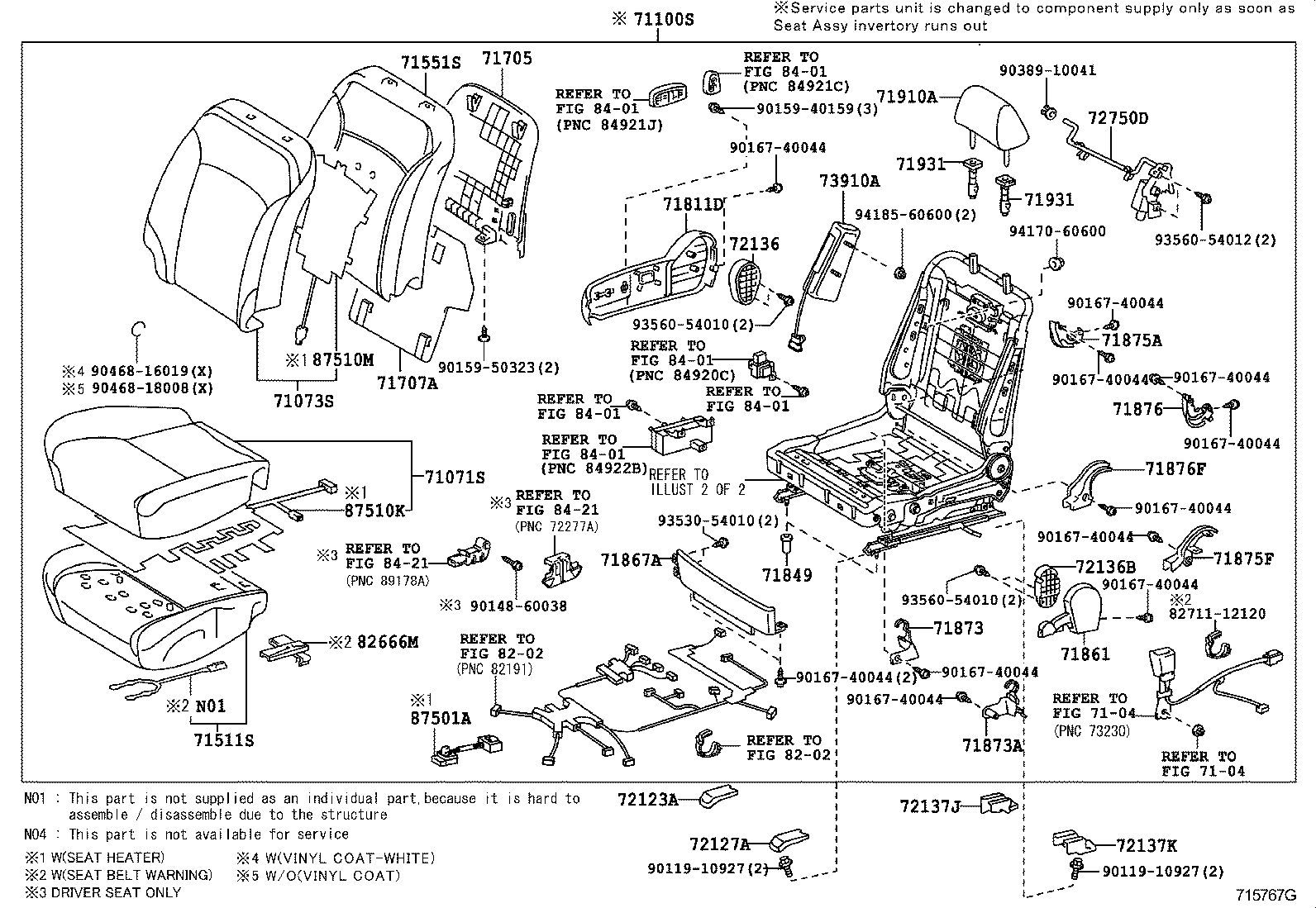  IS250 350 2 D |  FRONT SEAT SEAT TRACK