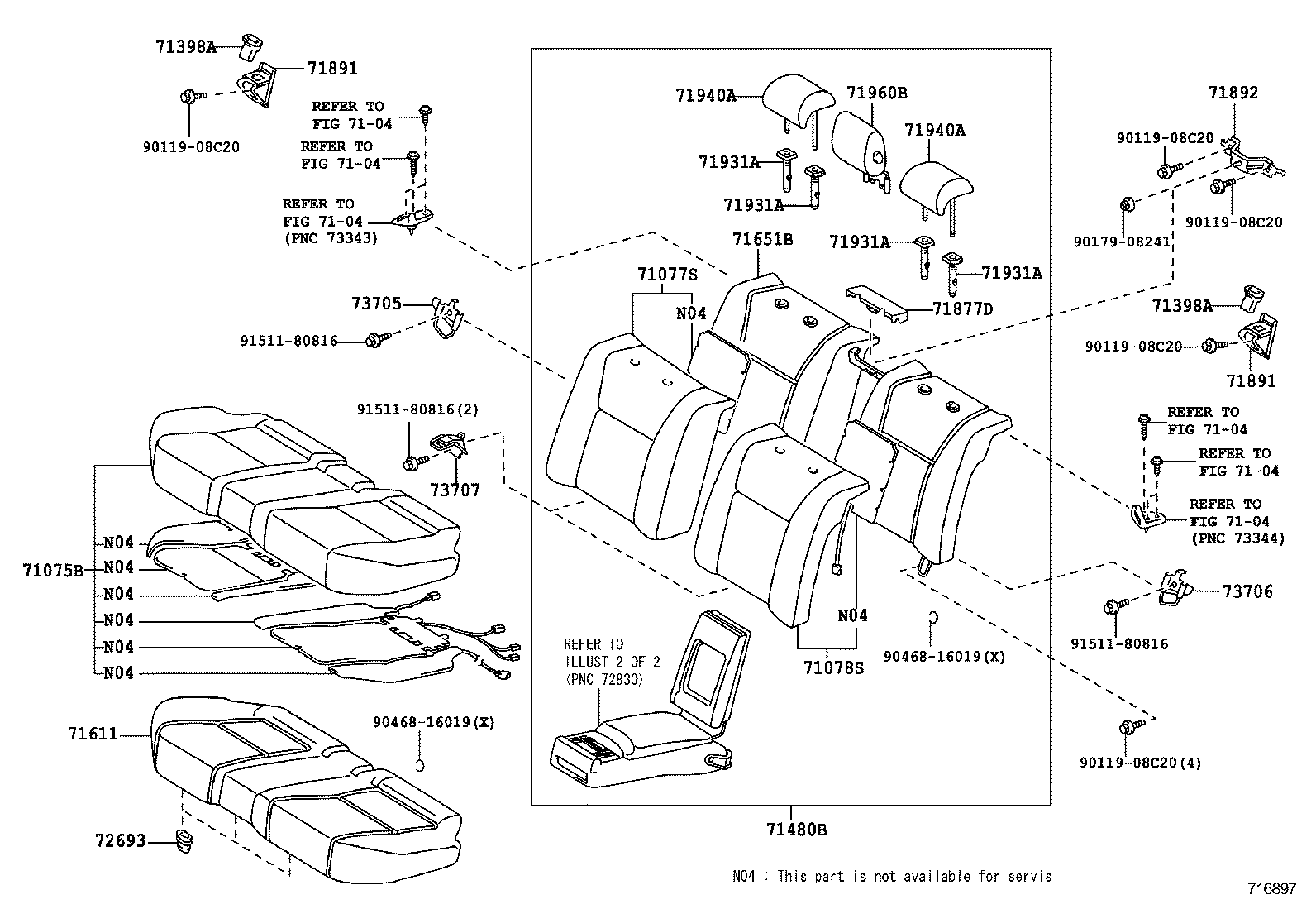  LS600H 600HL |  REAR SEAT SEAT TRACK