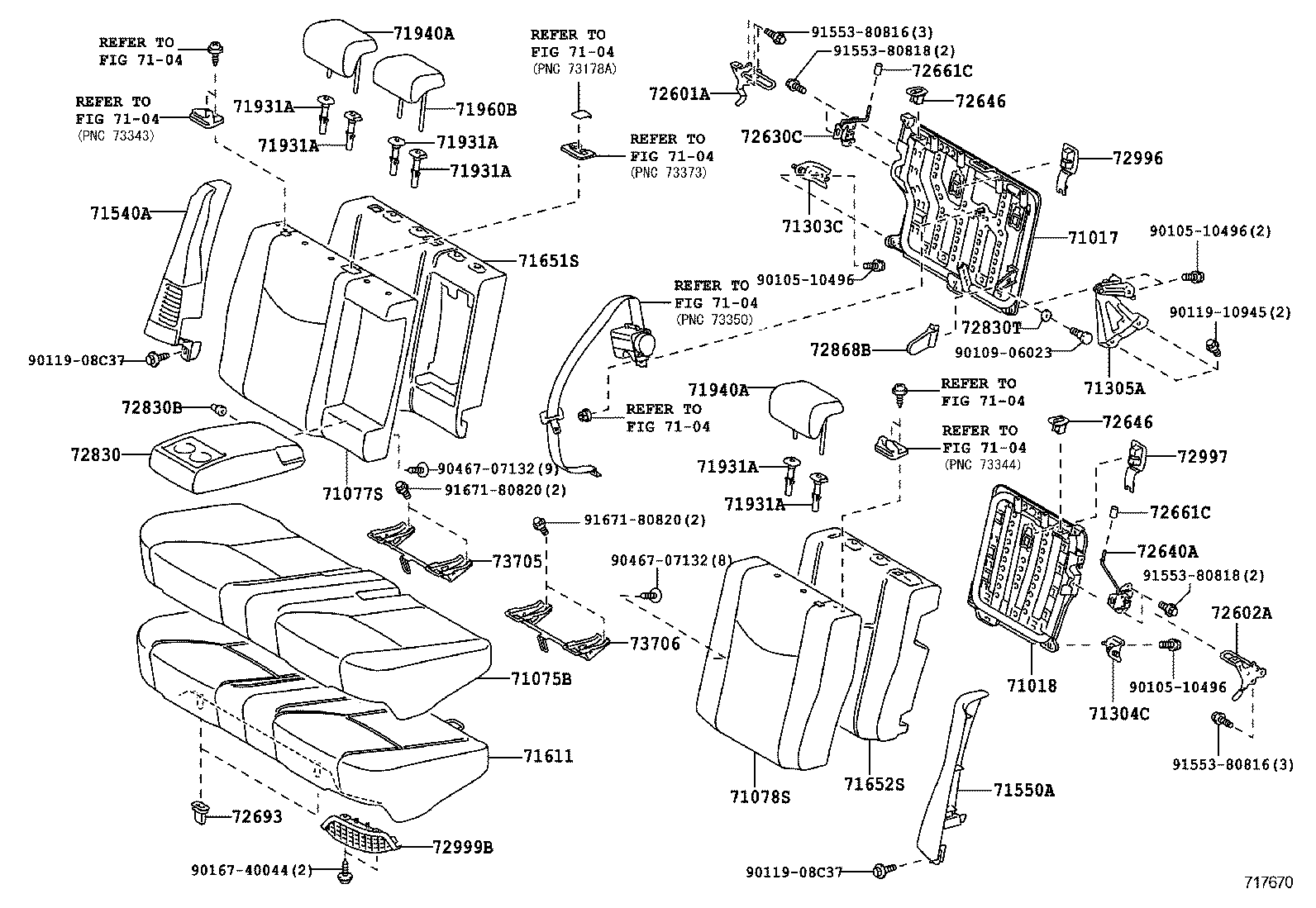  PRIUS PLUG IN HBD |  REAR SEAT SEAT TRACK