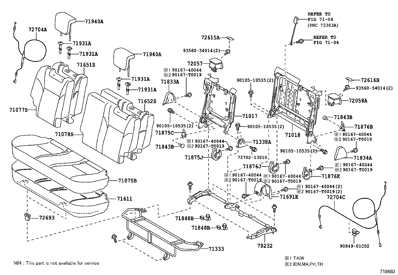  YARIS ASIA |  REAR SEAT SEAT TRACK