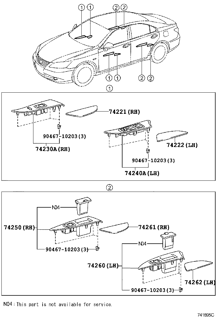  ES240 350 |  ARMREST VISOR