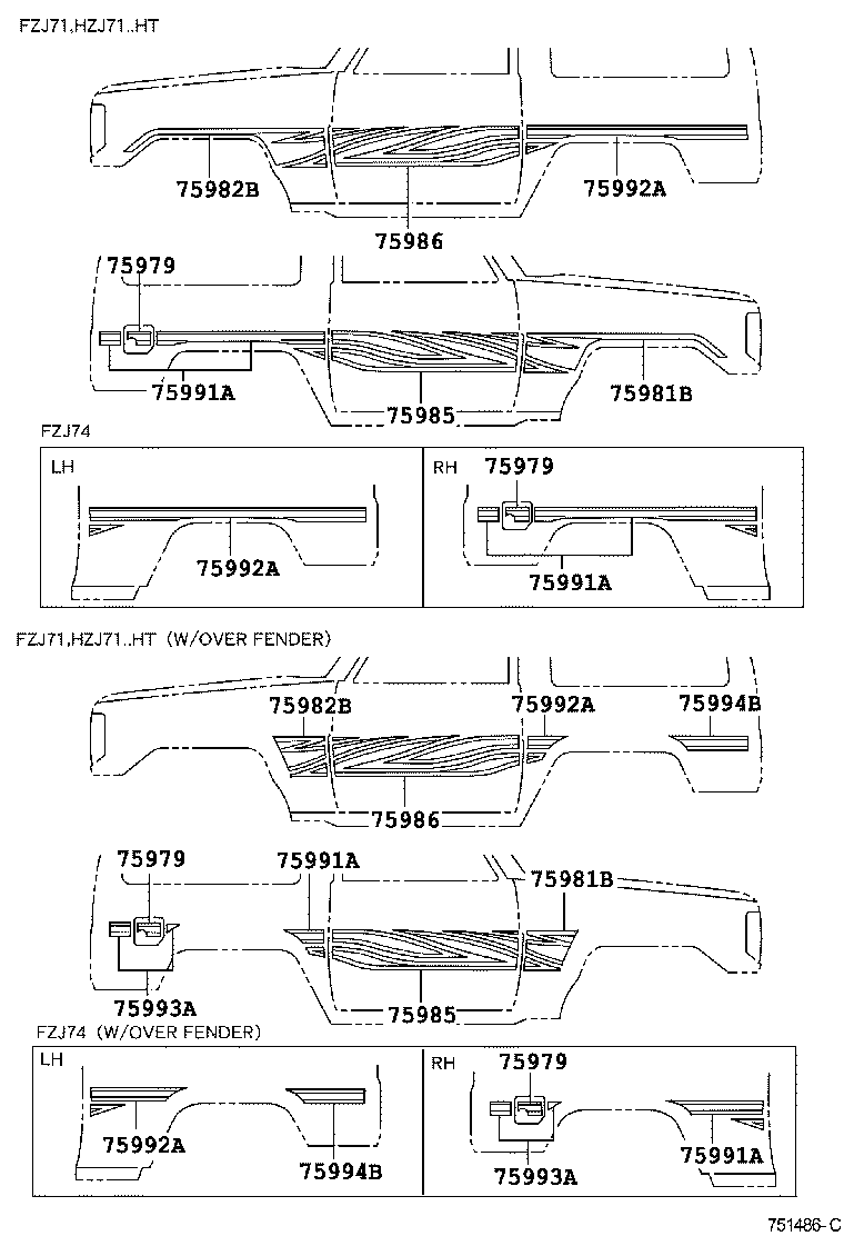  LAND CRUISER 70 |  BODY STRIPE
