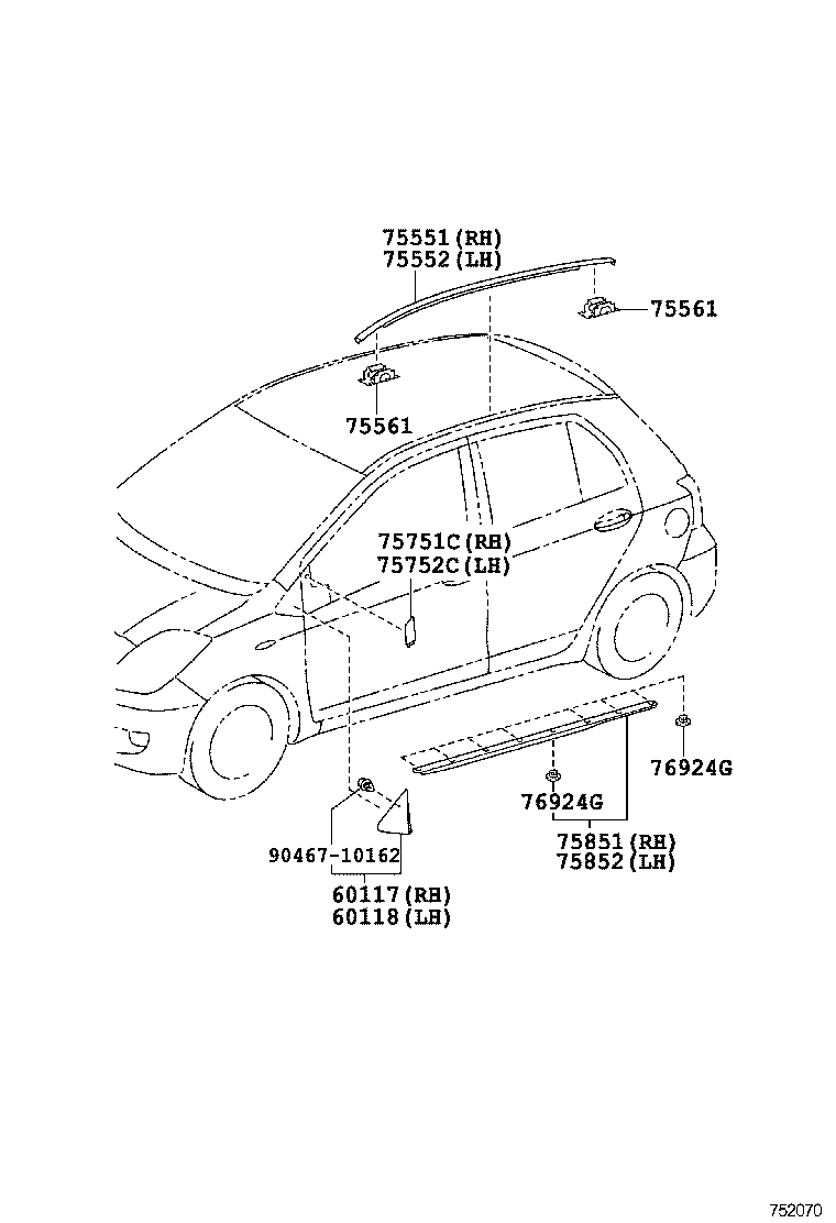  YARIS CHINA |  SIDE MOULDING