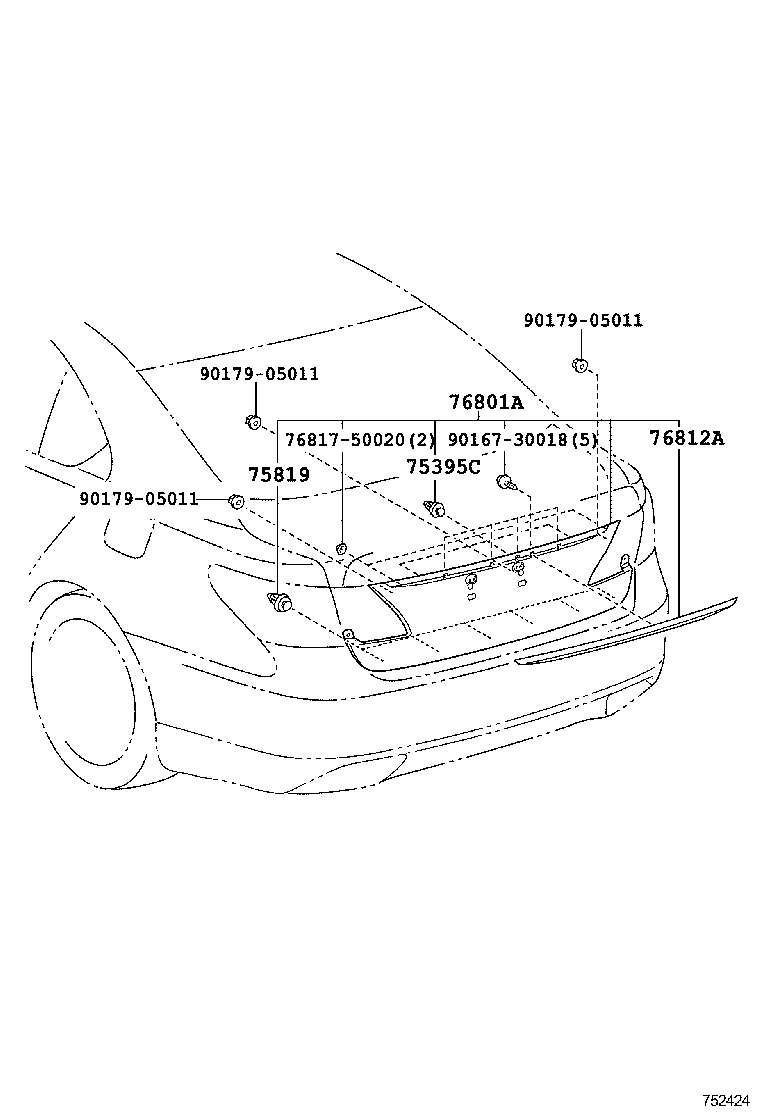  LS600H 600HL |  REAR MOULDING