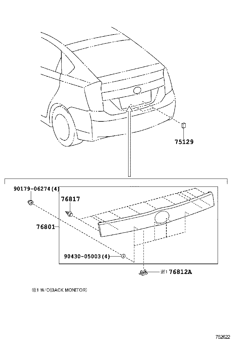  PRIUS PLUG IN HBD |  REAR MOULDING