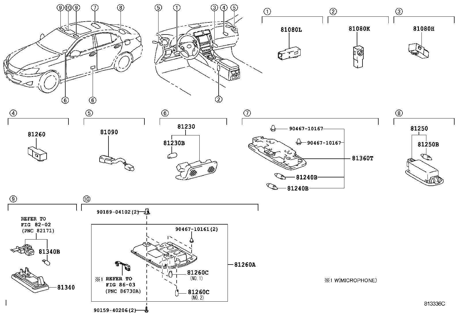  IS250 350 2 D |  INTERIOR LAMP