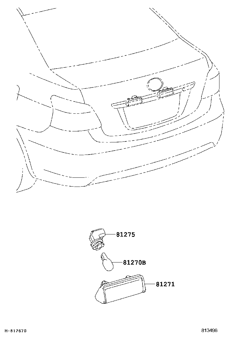  YARIS |  REAR LICENSE PLATE LAMP