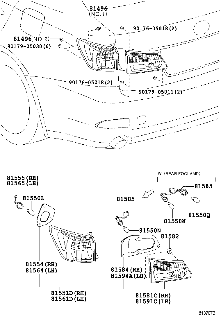  IS250 300 |  REAR COMBINATION LAMP