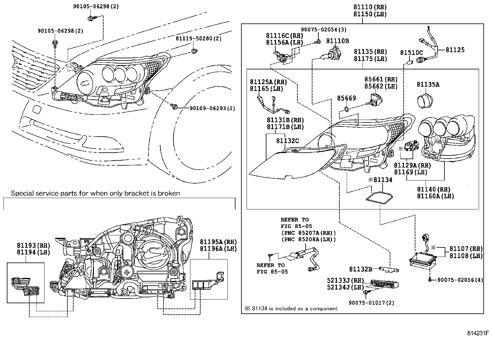  LS600H 600HL |  HEADLAMP