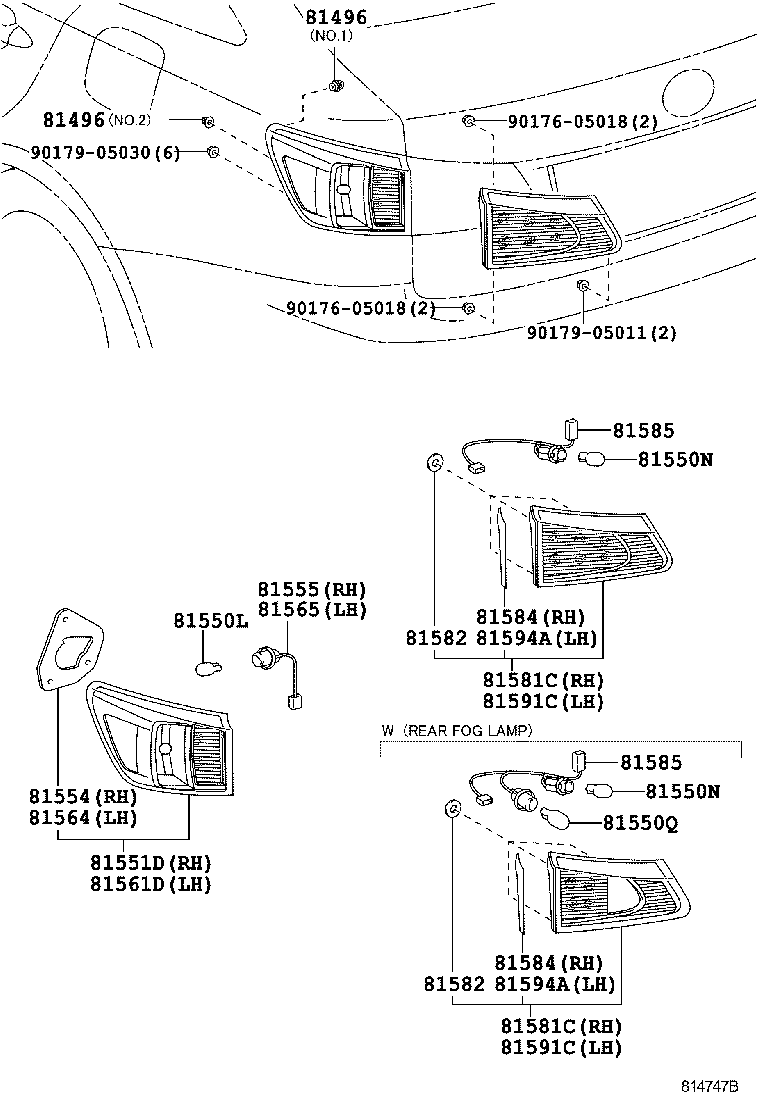  IS250 300 |  REAR COMBINATION LAMP