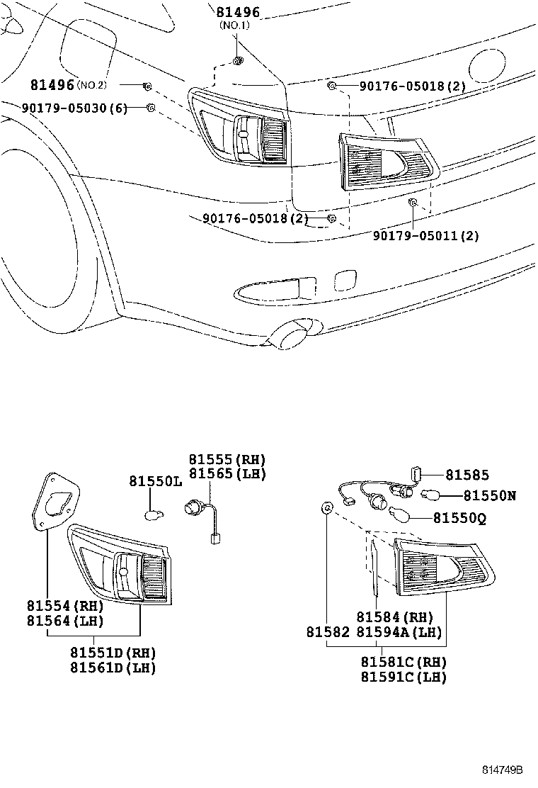  IS250 350 2 D |  REAR COMBINATION LAMP