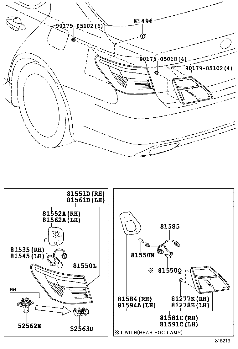  LS600H 600HL |  REAR COMBINATION LAMP