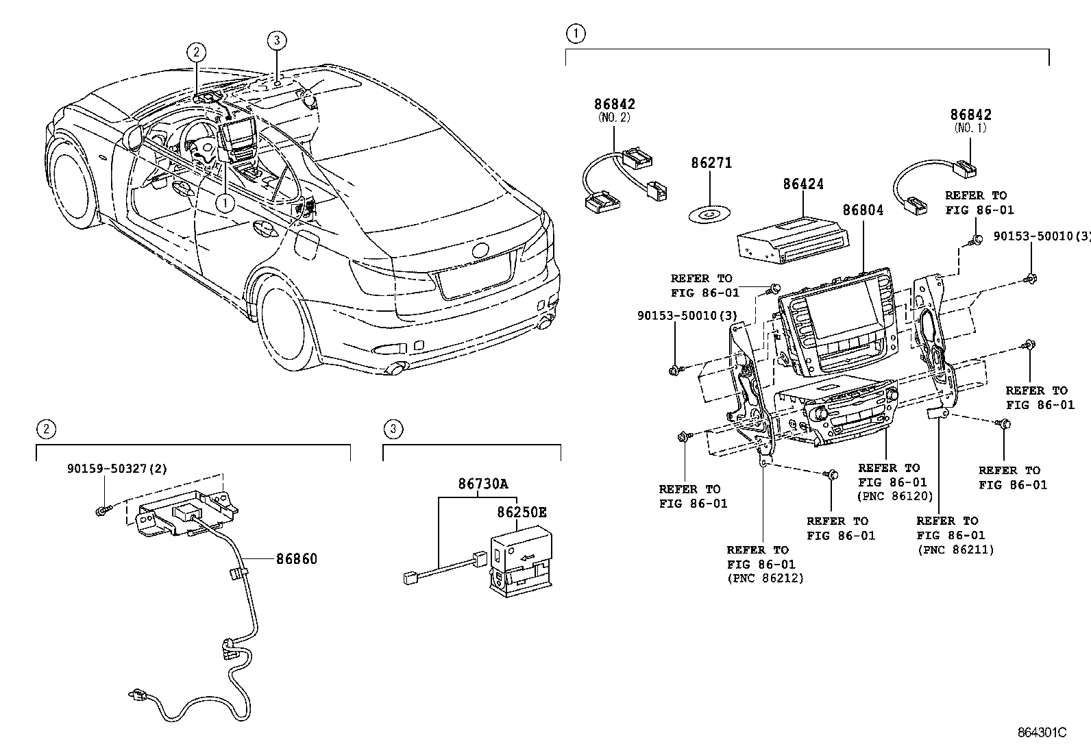  IS250 300 |  NAVIGATION FRONT MONITOR DISPLAY