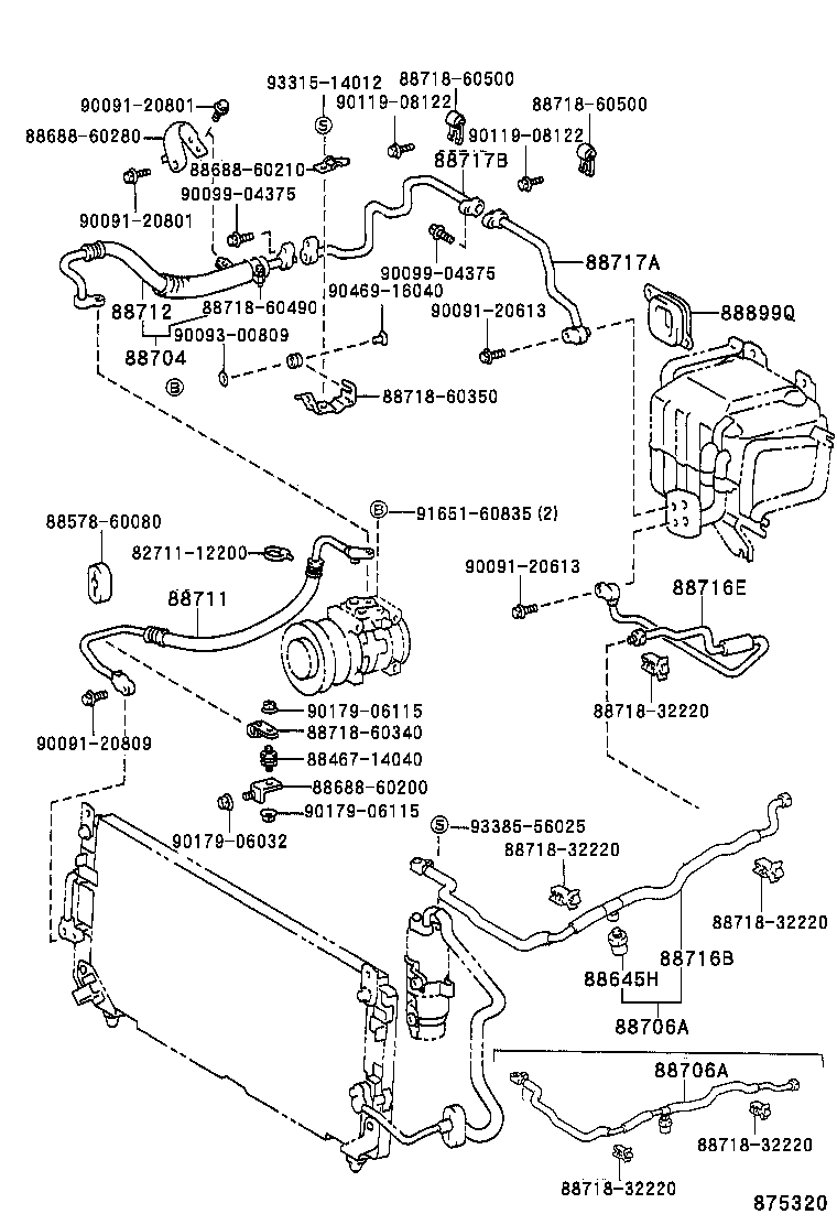  LAND CRUISER 80 |  HEATING AIR CONDITIONING COOLER PIPING