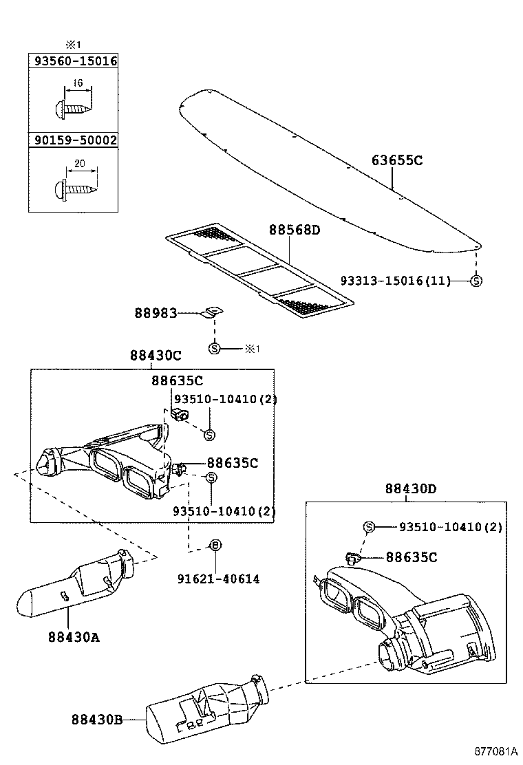  COASTER |  HEATING AIR CONDITIONING CONTROL AIR DUCT