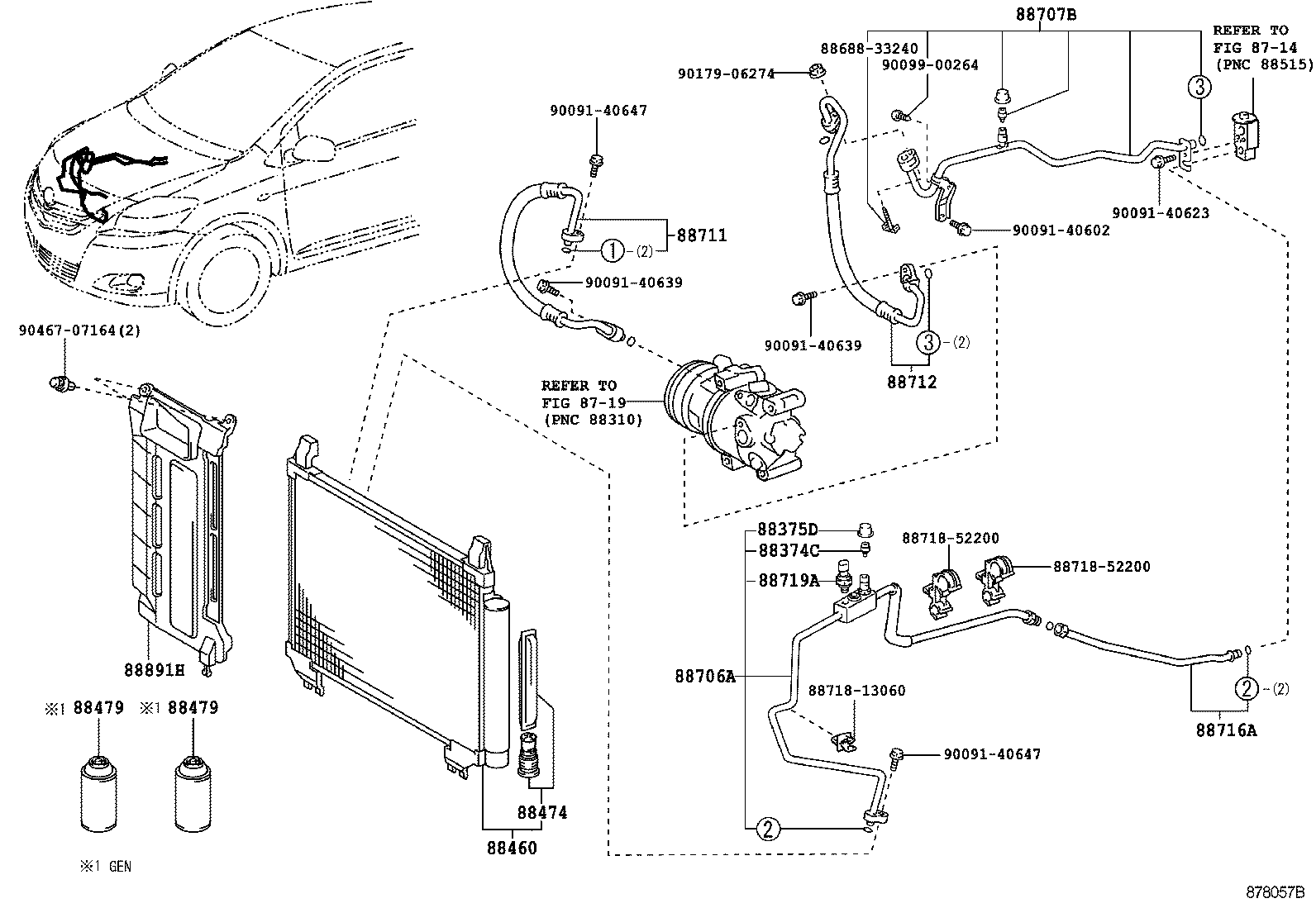  YARIS |  HEATING AIR CONDITIONING COOLER PIPING