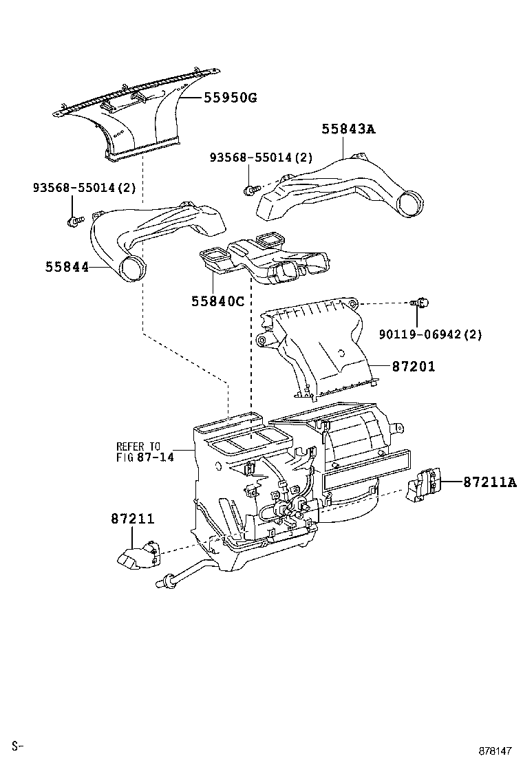  YARIS |  HEATING AIR CONDITIONING CONTROL AIR DUCT