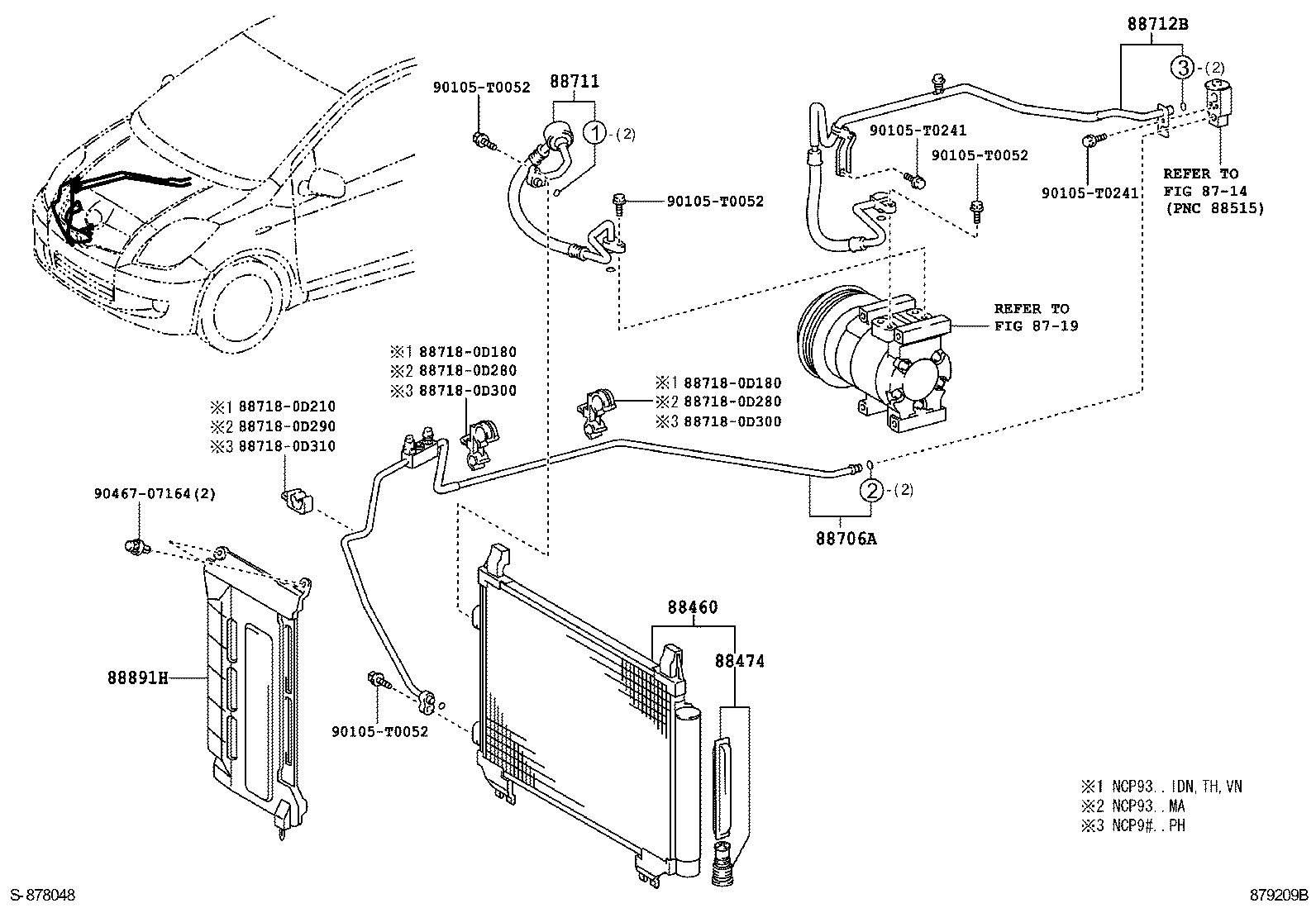  VIOS |  HEATING AIR CONDITIONING COOLER PIPING