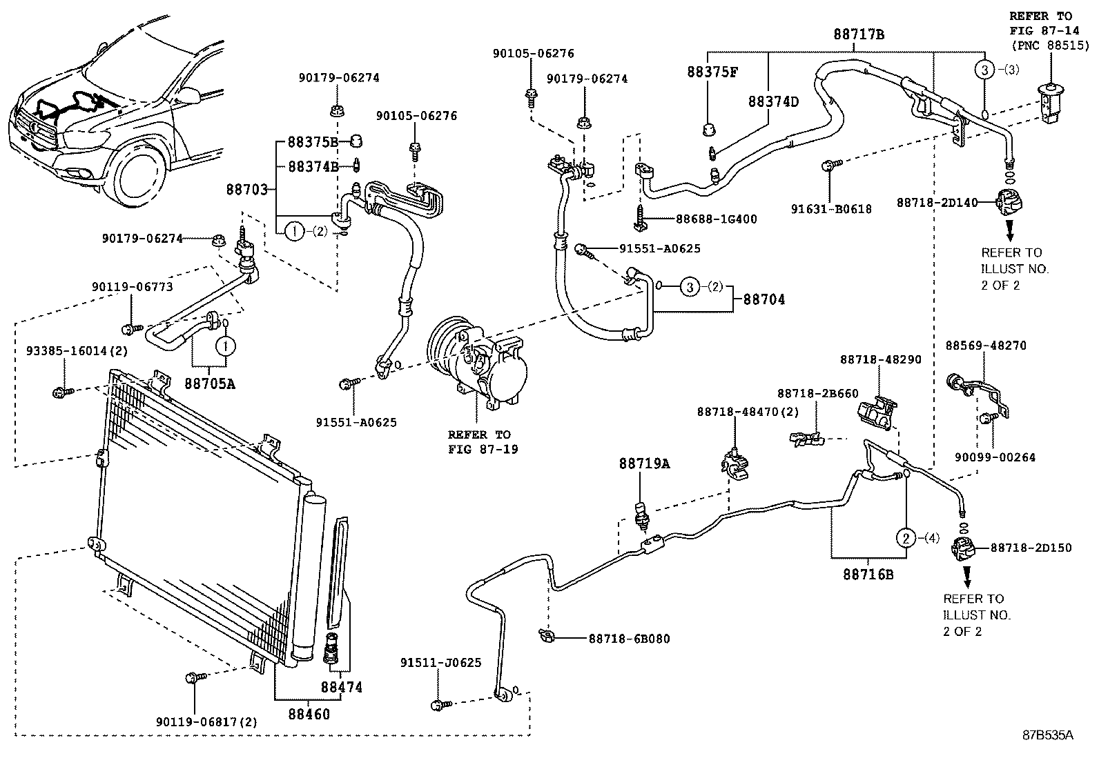  HIGHLANDER KLUGER |  HEATING AIR CONDITIONING COOLER PIPING